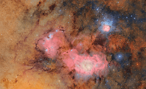 Image of Trifid and Lagoon nebulae from new Vera c Rubin telescope